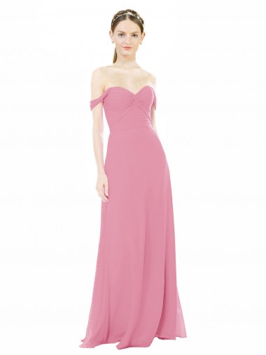 Cap Sleeves Off the Shoulder Soft Chiffon A-Line Formal Dress / Bridesmaid Dress Newcastle