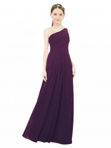 Sleeveless Grape One Shoulder Chiffon A-Line Bridal Party Dress / Evening Dress Newcastle