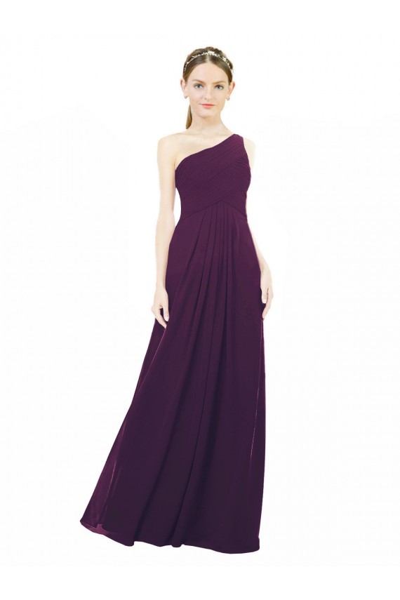 Sleeveless Grape One Shoulder Chiffon A-Line Bridal Party Dress / Evening Dress Newcastle