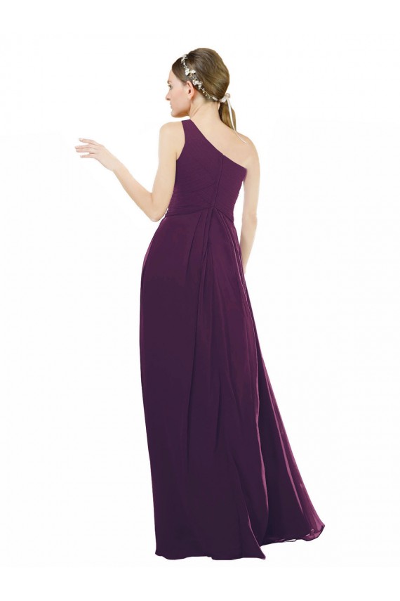 Sleeveless Grape One Shoulder Chiffon A-Line Bridal Party Dress / Evening Dress Newcastle