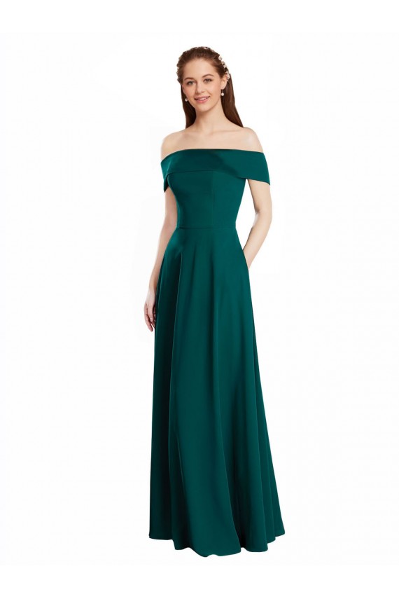 Cap Sleeves Off the Shoulder Soft Chiffon A-Line Bridesmaid Dress Newcastle