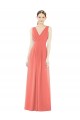 Sleeveless Coral V-Neck V-Back Soft Chiffon A-Line Bridesmaid Dress Newcastle