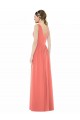 Sleeveless Coral V-Neck V-Back Soft Chiffon A-Line Bridesmaid Dress Newcastle