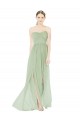 Sleeveless Sage Sweetheart Low Back Soft Chiffon A-Line Semi Formal Evening Dress / Bridesmaid Dress Newcastle
