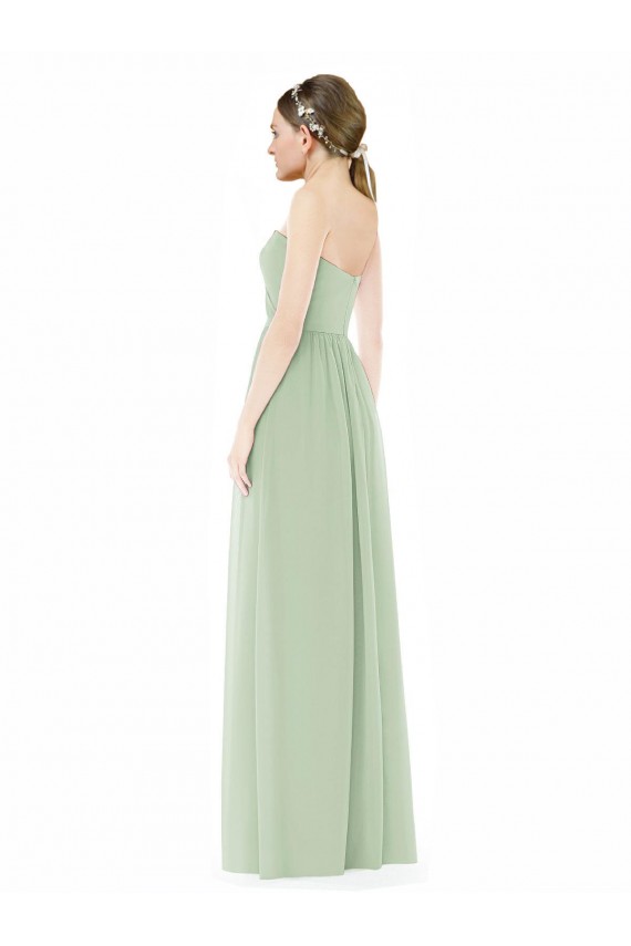 Sleeveless Sage Sweetheart Low Back Soft Chiffon A-Line Semi Formal Evening Dress / Bridesmaid Dress Newcastle