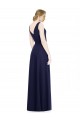 Sleeveless Dark Navy Cowl Neck V-Back Soft Chiffon A-Line Bridesmaid Dress Newcastle