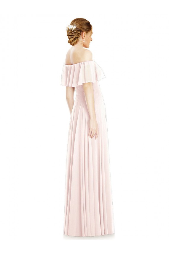 Sleeveless Off the Shoulder Soft Chiffon A-Line Formal Bridesmaid Dress Newcastle