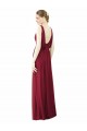 Sleeveless Burgundy V-Neck V-Back Soft Chiffon A-Line Bridesmaid Dress / Formal Dress Newcastle