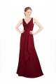 Sleeveless Burgundy V-Neck Chiffon A-Line Bridesmaid Dress / Evening Dress Newcastle