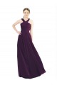 Sleeveless Grape Halter Neck Long Soft Chiffon A-Line Bridesmaid Dresses Newcastle