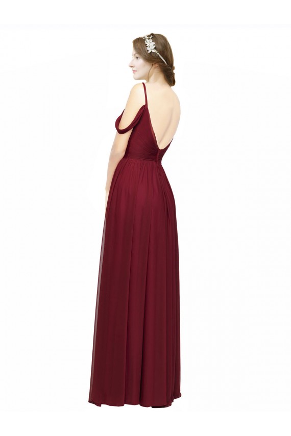 Sleeveless Off the Shoulder Low Back Chiffon A-Line Bridesmaid Dress / Evening Dress Newcastle