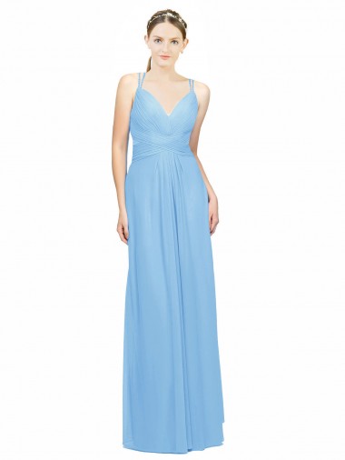 Sleeveless Spaghetti Straps Keyhole Back Chiffon A-Line Bridesmaid Dress / Evening Dress Newcastle