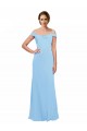 Sleeveless Periwinkle Off the Shoulder Soft Chiffon A-Line Bridesmaid Dress Newcastle