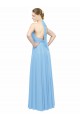 Sleeveless Periwinkle Halter Neck Open Back Soft Chiffon A-Line Bridesmaid Dress Newcastle