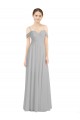 Sleeveless Silver Off the Shoulder Low Back Lxue Chiffon A-Line Bridesmaid Dress Newcastle
