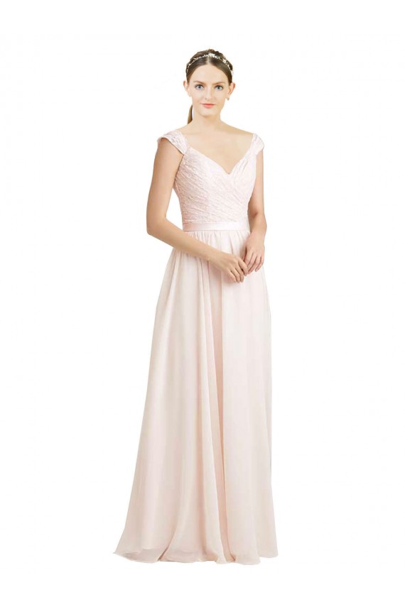 Sleeveless Sweetheart Open Back Soft Chiffon & Lace A-Line Bridesmaid Dress Newcastle