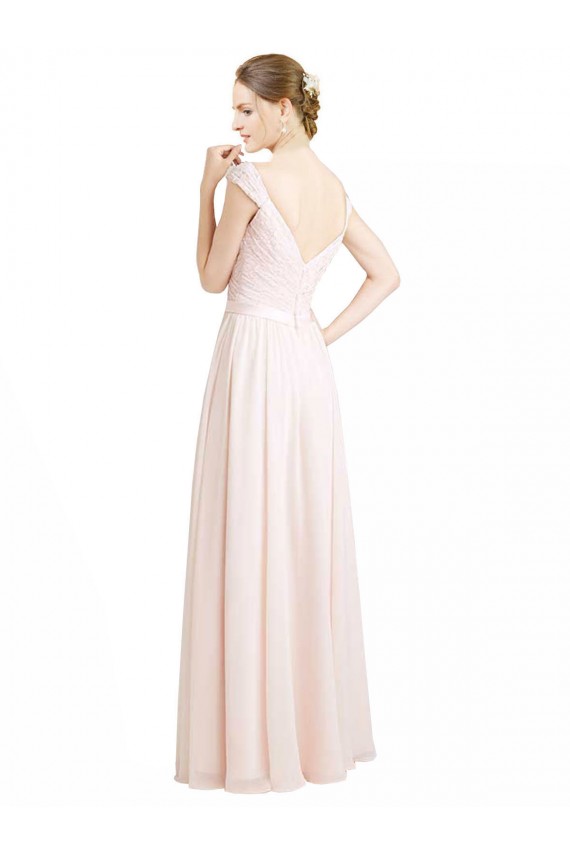 Sleeveless Sweetheart Open Back Soft Chiffon & Lace A-Line Bridesmaid Dress Newcastle