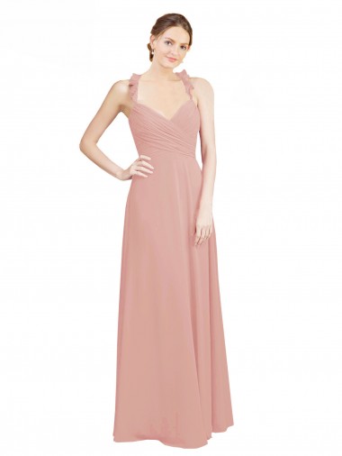 Sleeveless Bliss Pink Sweetheart Open Back Chiffon A-Line Bridesmaid Dress / Evening Dress Newcastle
