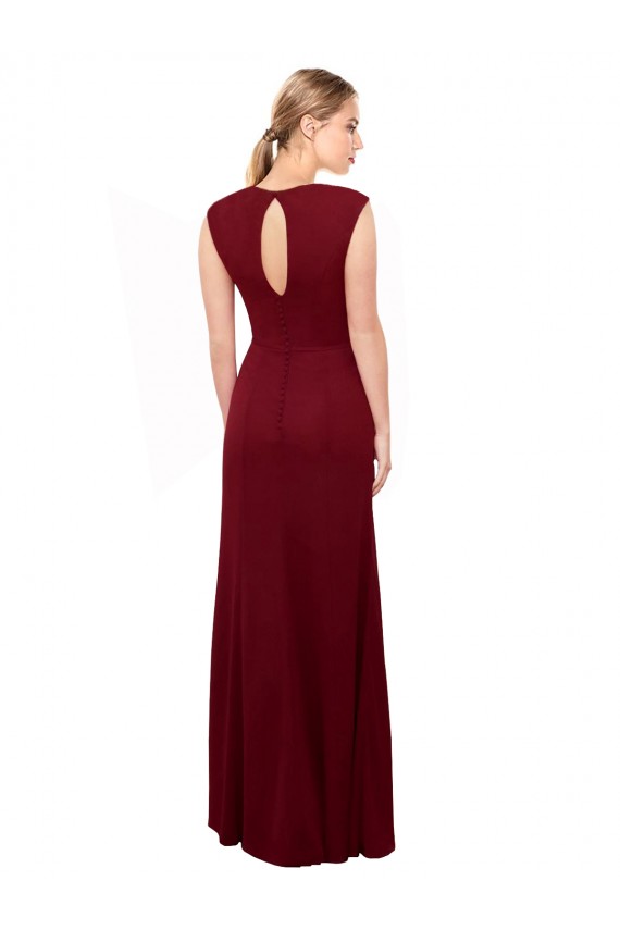 Sleeveless V-Neck Keyhole Back Soft Chiffon Mermaid Prom Dress / Bridesmaid Dress Newcastle
