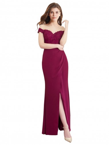 Sleeveless Off the Shoulder Soft Chiffon & Lace Mermaid Bridesmaid Dress / Formal Dress Newcastle