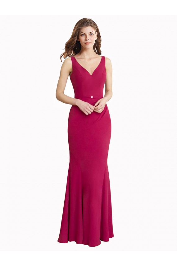 Sleeveless V-Neck V-Back Soft Chiffon Mermaid Prom Dress / Bridesmaid Dress Newcastle