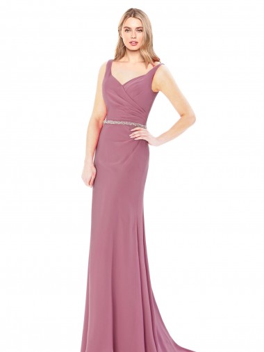 Sleeveless Sweetheart Low Back Soft Chiffon Sheath Prom Dress / Bridesmaid Dress Newcastle