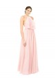 Sleeveless Pink Halter Neck Open Back Soft Chiffon A-Line Formal Dress / Bridesmaid Dress Newcastle