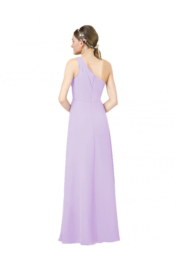 Sleeveless One Shoulder Soft Chiffon Sheath Formal Evening Gown / Bridesmaid Dress Newcastle