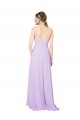 Sleeveless V-Neck Open Back Soft Chiffon Sheath High Low Bridesmaid Dress Newcastle