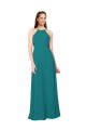 Sleeveless High Neck Criss Cross Back Soft Chiffon Sheath Bridesmaid Dress Newcastle