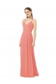Sleeveless Desert Rose V-Neck Keyhole Back Soft Chiffon Sheath Bridesmaid Dress Newcastle