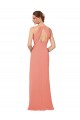 Sleeveless Desert Rose V-Neck Keyhole Back Soft Chiffon Sheath Bridesmaid Dress Newcastle