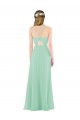Sleeveless Mint Green V-Neck Keyhole Back Soft Chiffon Sheath Bridesmaid Dress Newcastle