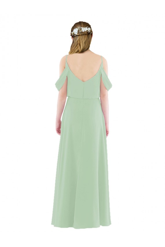 Sleeveless Sage Off the Shoulder Soft Chiffon Sheath Bridesmaid Dress Newcastle
