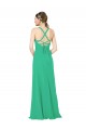 Sleeveless V-Neck Criss Cross Back Soft Chiffon Sheath Bridesmaid Dress Newcastle