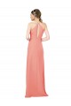 Sleeveless Desert Rose Halter Neck Keyhole Back Soft Chiffon Sheath Bridesmaid Dress Newcastle
