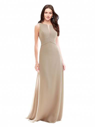 Sleeveless High Neck Soft Chiffon A-Line Bridesmaid Dress Newcastle