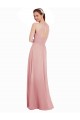 Sleeveless Bliss Pink Halter Neck Keyhole Back Soft Chiffon A-Line Bridesmaid Dress Newcastle