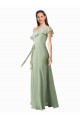 Flutter Sleeves One Shoulder Soft Chiffon A-Line Bridesmaid Dress Newcastle