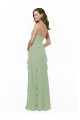 Sleeveless Smoke Green Spaghetti Straps Soft Chiffon A-Line Bridesmaid Dress Newcastle