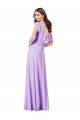 Cap Sleeves Lilac V-Neck V-Back Soft Chiffon A-Line Bridesmaid Dress / Formal Dress Newcastle