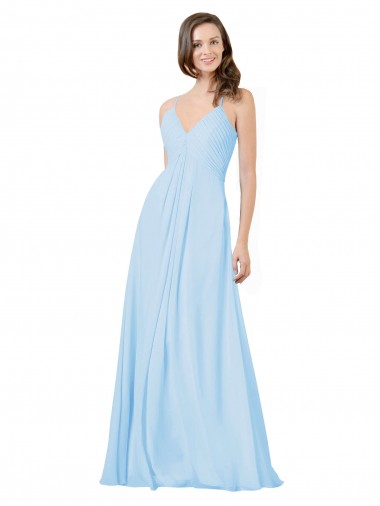 Sleeveless Spaghetti Straps Keyhole Back Chiffon A-Line Formal Dress / Bridesmaid Dress Newcastle