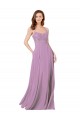 Sleeveless Dark Lavender Spaghetti Straps Soft Chiffon & Lace A-Line Bridesmaid Dress Newcastle
