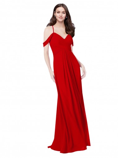 Sleeveless Dark Red V-Neck Criss Cross Back Soft Chiffon A-Line Bridesmaid Dress Newcastle