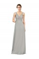 Sleeveless Silver V-Neck Soft Chiffon A-Line Bridesmaid Dress Newcastle