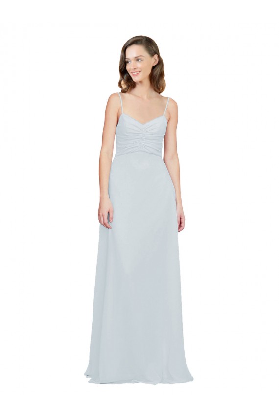 Sleeveless Frost Spaghetti Straps Soft Chiffon A-Line Bridesmaid Dress Newcastle