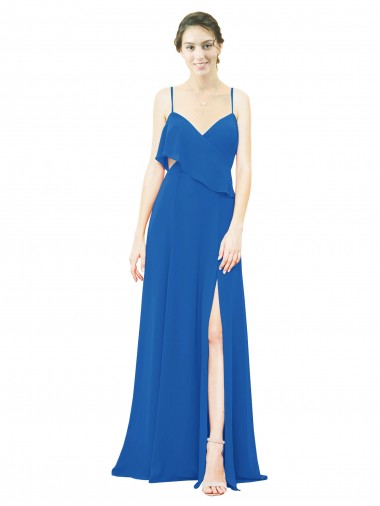 Sleeveless Royalty Spaghetti Straps Soft Chiffon A-Line Bridesmaid Dress Newcastle