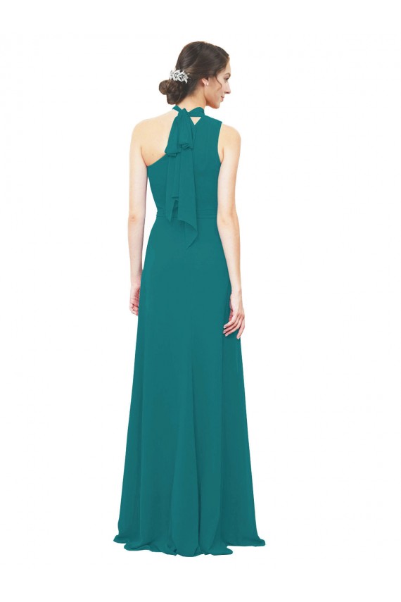 Sleeveless Hunter One Shoulder Soft Chiffon A-Line Bridesmaid Dress Newcastle