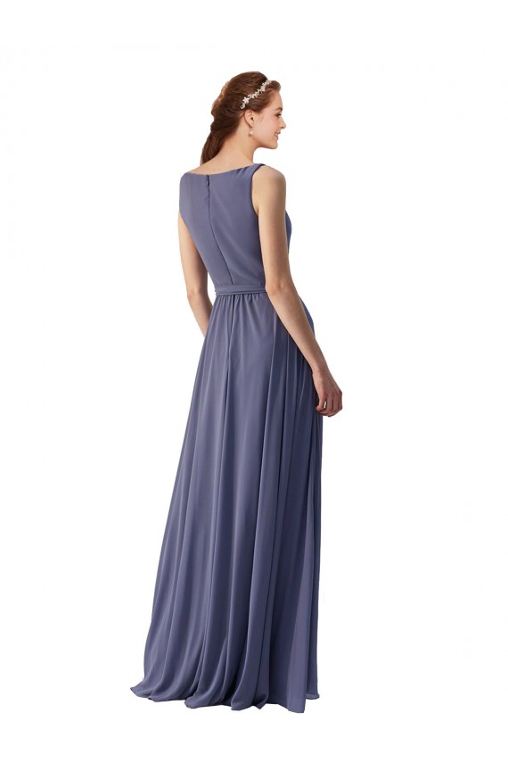 Sleeveless Silver Stone V-Neck Soft Chiffon A-Line Bridesmaid Dress Newcastle