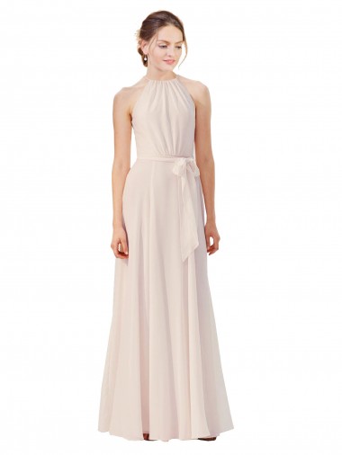 Sleeveless Bateau Neck Soft Chiffon A-Line Bridesmaid Dress Newcastle